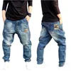 Jeans masculinos HAREM HAREM PETOS DE PEDOS CASUAIS CASUAL CASUS CAMUFLAGEM PACTH PACTH HIP GOP STILE MATHA LOLHA