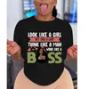 Plus storlek 3xl 4xl Women Clothes Tops Designer Black Girl Print T-shirt Feminism Kort ärm Tank Girl Print