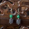 Charm Bohemia Retro Lava Stone Beads Charms Pendientes Diy Difusor de Aceite Esencial Joyería Mujeres Volcanic Cubic Pendiente Drop Delivery Dhwbh