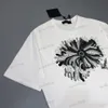 Xinxinbuy Men designer tee t shirt 23SS Paris lotus blad bokstav tryck toppkvalitet kort ￤rm bomull kvinnor vit svart beige s-3xl