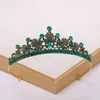 Tiaras Baroque Vintage czarna tiara i korony kryształowy dhinestone Wedding Hair Akcesoria królowa księżniczka korona