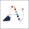 Pendentif Colliers Guérison Reiki Pendum Pour Radiesthésie Pierre Naturelle Cristal Rouge Agates Circar Cone Charme Pendentifs Pende Divination Drop Dhle2