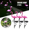 Lampes à gazon Solar Flamingo Light Garden One For Three Outdoor Ground Plug Induction décorative MOWA889