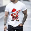 Camisetas masculinas unissex 2023 camiseta masculina ligeiramente elástica camisa de Natal Festival Festival Streetwear