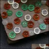 Stone About 9Mm Carved Flower Agate Loose Beads Naked Stones Diy Hairpin Jewelry Ac Luckyhat Drop Delivery Dhgmn