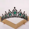 Tiaras Baroque Vintage czarna tiara i korony kryształowy dhinestone Wedding Hair Akcesoria królowa księżniczka korona