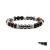 Charm Bracelets Men Handmade 8Mm Buddha Tiger Eye Bracelet Hematite Stone Beads Summer Women Jewelry Gift Drop Delivery Dhont