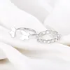 Bagues de cluster 2 pcs classique papillon chaîne romantique cz pour les femmes élégantes cuivre ouvert ajuster bague de mariage cadeaux bijoux bijoux