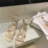 Sandals Flat Sandals 2023 Summer New High Top Soft Bottom Strap Roman Hollow Small Size 34 Women's Shoes