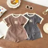 Kledingsets 4870C Baby Set Boy's Suit 2023 Summer Simple Fashion Short Sleeve T-Shirt Girl's Two-Pie