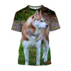 Camisetas para hombre Jumeast 3D Siberian Husky Impreso T-shirty Cute Pet Dog Graphic Shirt para hombres Casual Plus Size T-shirts Drip Kawaii Clothing