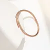 Luxury Designer Fashion Stainless Steel 18k Gold Plated Charm Brand Nail Bracelet for Women and Men 3 Color Size 16 19