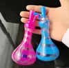 Coloured striped vase pot Wholesale Glass bongs Oil Burner Glass Water Pipe Oil Rigs Smoking Rigs
