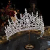 Tiaras barokke luxe bling kristal hart bruids tiaras kroon grote strass optocht diadeem bruid haarbanden bruiloft haaraccessoires z0220