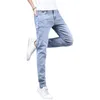 Whole- 2022 Primavera Verano Slim Fit Jeans para hombres Tallas grandes Pantalones para hombres Casual Hombres de negocios Denim Mans Vaqueros Hombre1272C