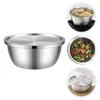 Bowls Salad Bowl Lid Container Vegetable Washing Mixing Household Whisk Metal Cereal Stainless Steel Soup