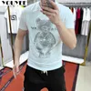 Męskie koszulki Młodzież Diamond Hot Bear Print Tshirt Męscy luźne 0NEK 2022 Spring Summer Fashion Brand Mercerited Botton Tees Męskie ubranie 6x Z0221