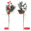 Fleurs décoratives 5pcs de haute qualité Holly Noël arbre à la maison DIY Fleur artificielle faux Snow Frost Cone Berry Pine Branche