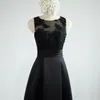 Casual Dresses Black Satin Lace Beading ärmlös golvlängd Aline Mother of the Bride Custom Made 230221