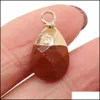 Charms натуральный камень капля воды розовая Quartz Lapis Lazi Burquoise Opal Pendant Diy для браслетных сережков ожерелье