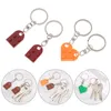 Keychains 1Pair 귀여운 사랑 하트 벽돌 키 체인 커플 여성을위한 우정 분리 가능한 열쇠 고리 보석 선물