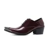 New Fashion Business Men Oxford Shoes Increase Height Mid Heel Brogue Shoes Wedding Party Lace Up Formal Shoes