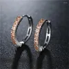 Hoop Earrings Luxury Cubic Zirconia Big Circle Huggie For Women Blue Red Gem Hoops Pendientes Jewelry Ear Rings