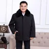 Chaqueta de plumón para hombre que sirvió al viejo abuelo Nick Outfit Padre de ropa acolchada de algodón Bienestar en el hogar de ancianos