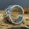 Cluster Rings FNJ 999 Silver Lotus Ring for Women Men smycken Flower Pure S999 Sterling Justerbar storlek 8-12