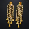 Studörhängen Elegant Trendy Vintage Bar Long Tassel Drop Zircon Fashion Hängande smycken för kvinnor Bröllopsdagspresenter