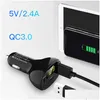 Andere voertuiggereedschap Typec QC 3.0 2.4A USB -autolader Drie poort Quick Charge PD voor laptopspanning Detectie Telefoon Drop levering Mo Dh7ab