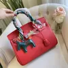 Bikns Handbag Handmade Handmade Lychee Match Sac Cow Coue Cuir de grande capacité Girl