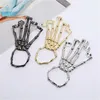 Charm Bracelets Steam Punk Skull Skeleton Bracelet For Men Gothic Hand Elasticity Adjustable Couple Women Bangles JewelryCharm