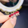 REARS CLUSTER NATORT Ruby Ring 925 Silver Certified 3x4mm Med Gemstone Girl Girl Gift