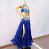 Sahne Giyim Profesyonel Göbek Dans Kostümü Kadınlar İçin Seti Performans Kıyafetleri Bollywood Showgirl Dancer Cloths