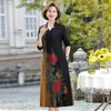 Casual Dresses Autumn Winter Positioning Flower Midi Women Elegant Korean Bodycon V-Neck Dress Party Long Sleeve Runway Vestidos