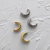 Boucles d'oreilles à tige rétro européenne et américaine fil torsadé en forme de C Simple tempérament Croissant pour femmesStud