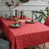 Table Cloth Christmas Green Tablecloth Red Floral Japanese Print Nordic Style Household Waterproof Oil-absorbing Picnic Blanket