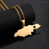 Catene Giamaica Mappa Collana con ciondolo per donna Uomo Girocollo in argento dorato Nome catena Gioielli giamaicani in acciaio inossidabile Regalo di compleanno