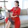 Roupas étnicas Cheongsam Vietnã Ao Dai Qipao Vestido asiático Robe Oriental Floral Print Folk Style Vintage Casual Retro Chinese