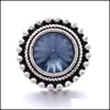 Charms Retro Sier Color Snap Button okrągły kobiety Biżuterię Biżuterię Rhinestone 18 mm metalowe przyciski Snaps DIY Bransoletka Biżuteria