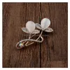 Pins Brooches CR Ювелирные изделия Новая европейская версия Opal Brooch Lily Pin Женская мода Творческая одежда