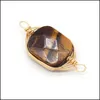 Charms Delicate Natural Stone Wrap Rec Rose Quartz Lapis Lazi Turquoise Opal Pendant Diy For Bracelet Necklace Earrings Jewelry Maki Dhqmd