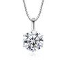 Europeisk minimalistisk stil Mosan Diamond S Sier Pendant Fashion Women Super Sparkle Gemstone Box Chain Halsbandsmycken