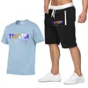 T-shirt da uomo 2022 New TRAPSTAR T-shirt da uomo Set di tute Harajuku Top Tee Divertente Hip Hop Color T Shirt Pantaloncini Casual Summer Sportswear Z0221