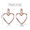 Dos boucles d'oreilles mode grand petit évider coeur pendentif charmant femmes fête de mariage bijoux accessoires romantique saint valentin cadeau