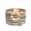 Pulseira ornapeadia vendendo pulseira de boêmia para mulheres pulseiras de estilo minimalista borda pérola de fivela magnética por atacado