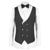 Men's Suits Arrival Double Breasted Groom Vests Navy Blue Formal Men's Waistcoat Business Affairs Vest