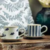 Tazas de cerámica hecha a mano Café hecha a mano y platillo de estilo japonés