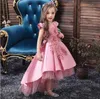 Flickans klänningar Girls Dress Christmas Kids Dresses For Party Little Princess Dress Wedding Gown Children Clothing 1 2 3 6 8 Years W0224